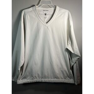Nike Golf Pullover Mens 2XL Tan V Neck Windbreaker Jacket Lightweight Polyester